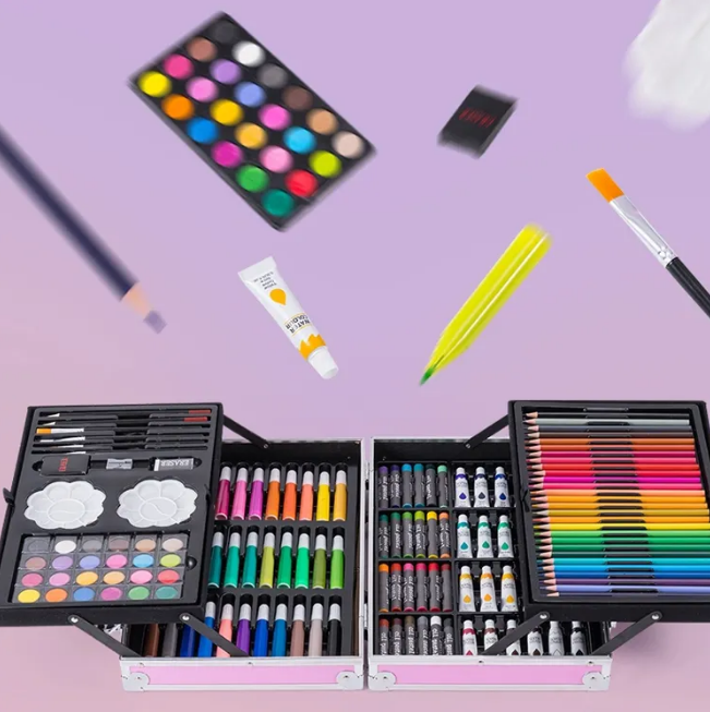 Unicorn Art Set for Kids - 145-Piece Painting & Colouring Briefcase - Image 2