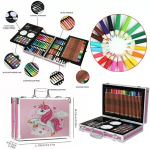 Unicorn Art Set for Kids - 145-Piece Painting & Colouring Briefcase