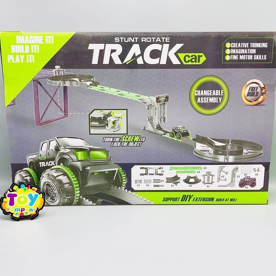 DIY Stunt Roller Coaster Track Set with LED Jeep