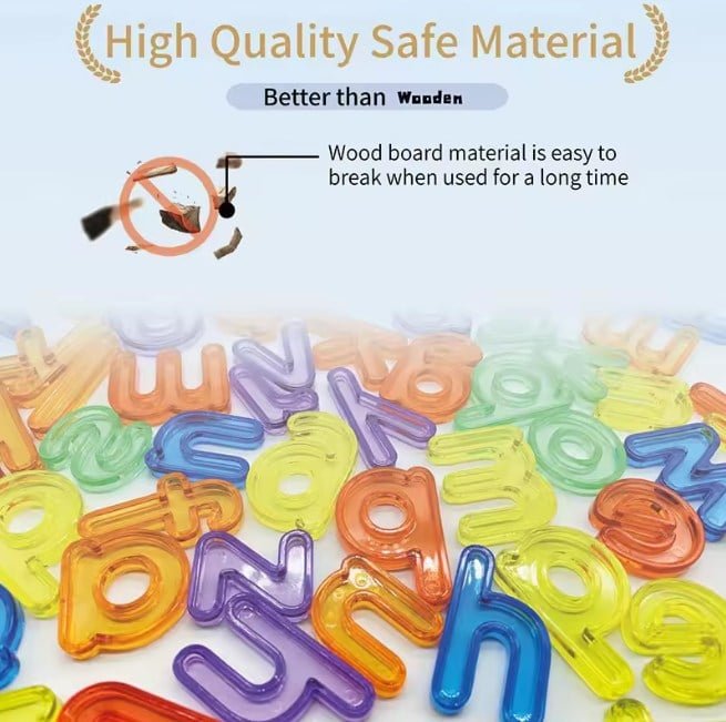 66 Piece Transparent Numbers and Letters Learning Set with Storage Box - Image 4