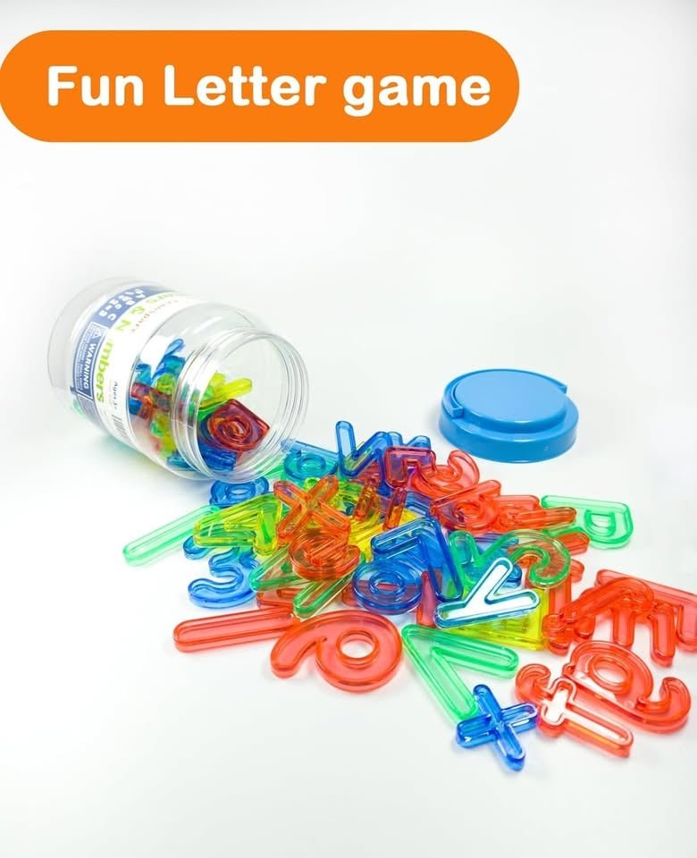 66 Piece Transparent Numbers and Letters Learning Set with Storage Box - Image 5