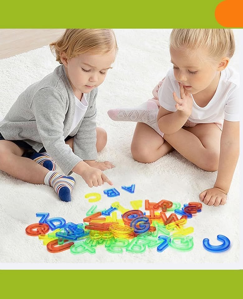 66 Piece Transparent Numbers and Letters Learning Set with Storage Box - Image 7