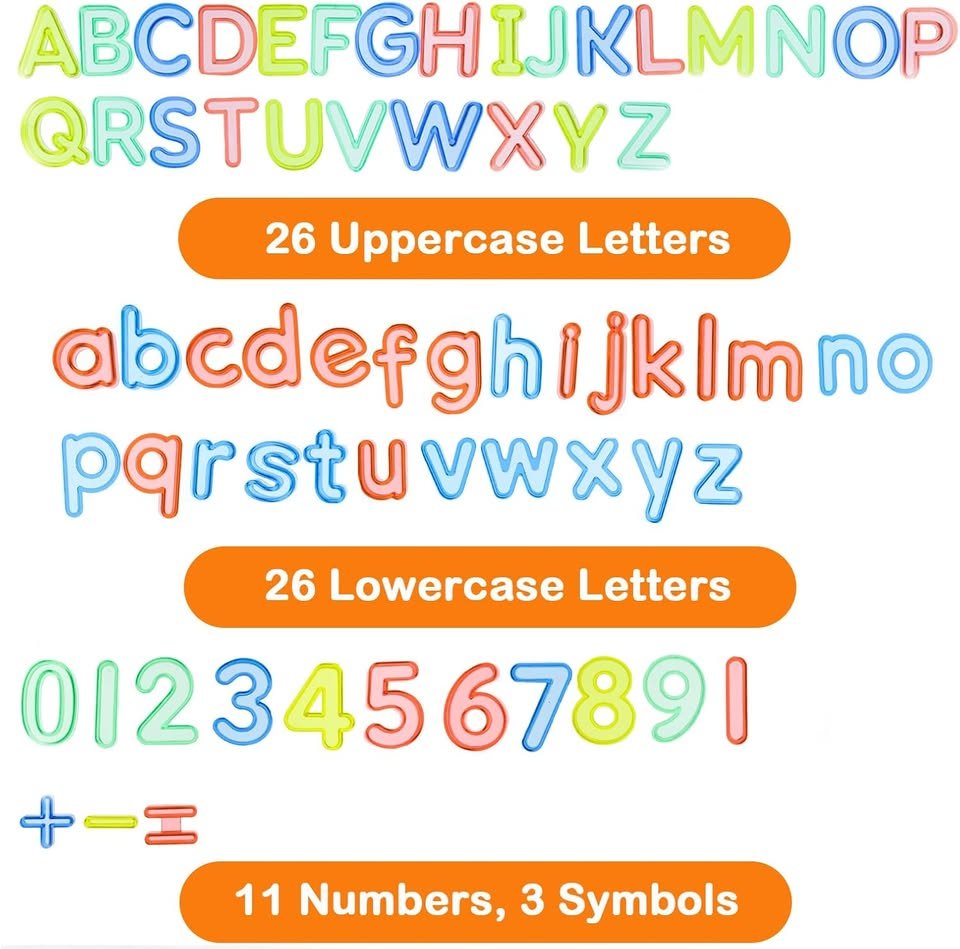66 Piece Transparent Numbers and Letters Learning Set with Storage Box - Image 6