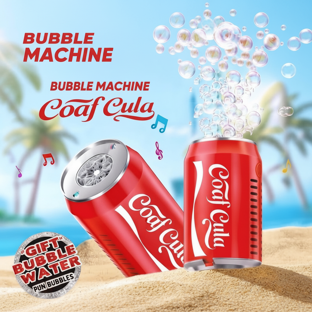 6-Hole Cane Bubble Machine - Colourful One-Touch Bubble Gun