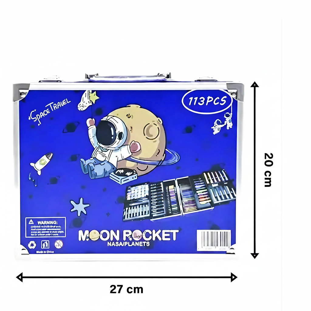 133-Piece Spaceman Kids Art and Painting Set with Briefcase - Image 4