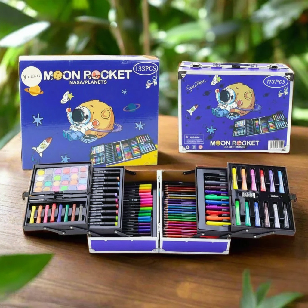 133-Piece Spaceman Kids Art and Painting Set with Briefcase - Image 2