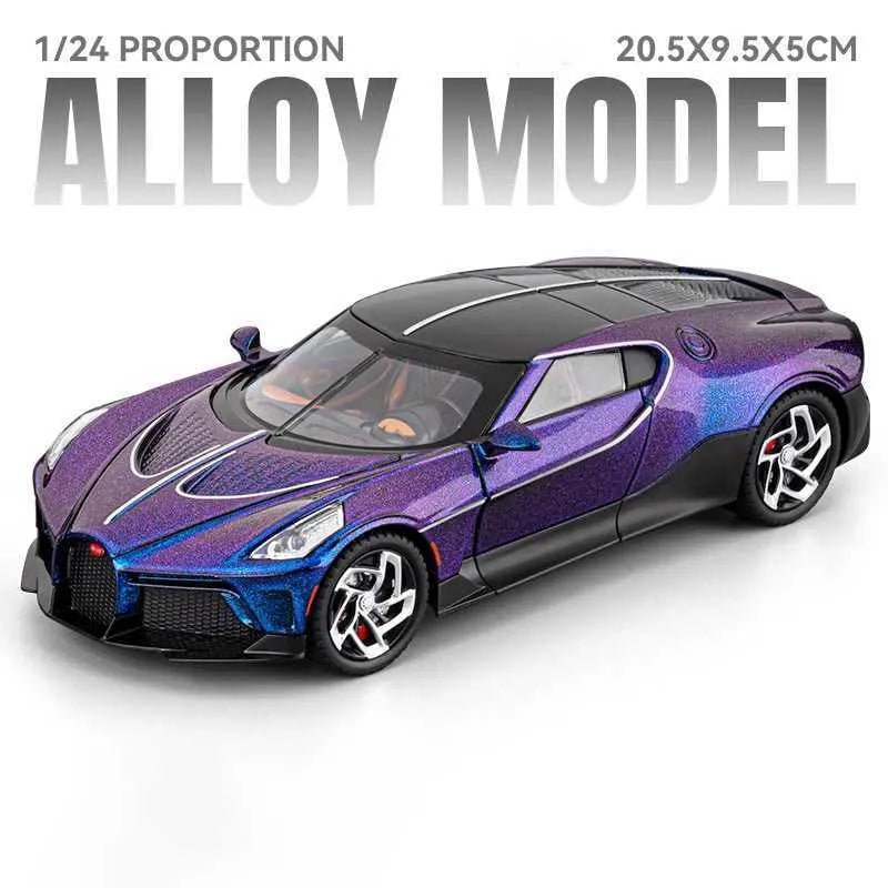 1:24 Bugatti La Voiture Noire Diecast Model Car with Lights and Sound - Image 2