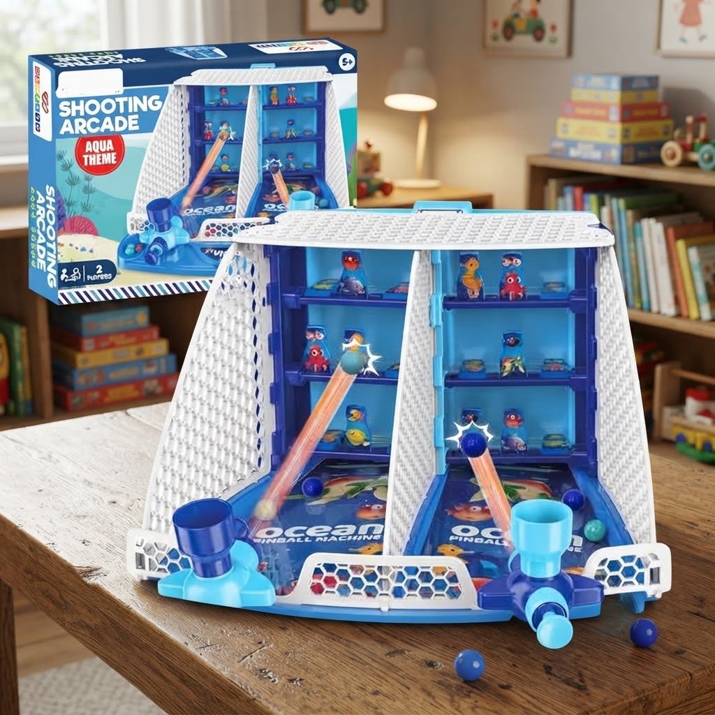 Ocean-Themed Two-Player Marble Shooting Game